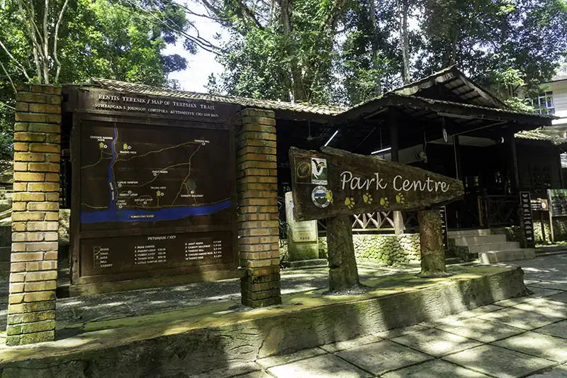 Entrance to the Park Centre at Taman Negara Pahang where visitors get permits before entering the national park