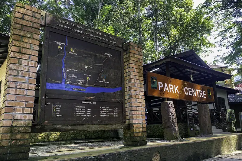 Park Centre and registration counter at Taman Negara where tourists obtain entry permits before starting their chosen things to do in Taman Negara.