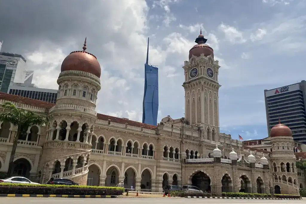 The Sultan Abdul Samad Building at Merdeka Square, one of Kuala Lumpur’s key historical landmarks with Moorish-inspired architecture.