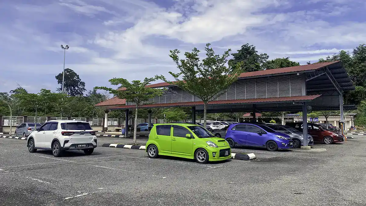 Car park for visitors driving to Taman Negara Pahang