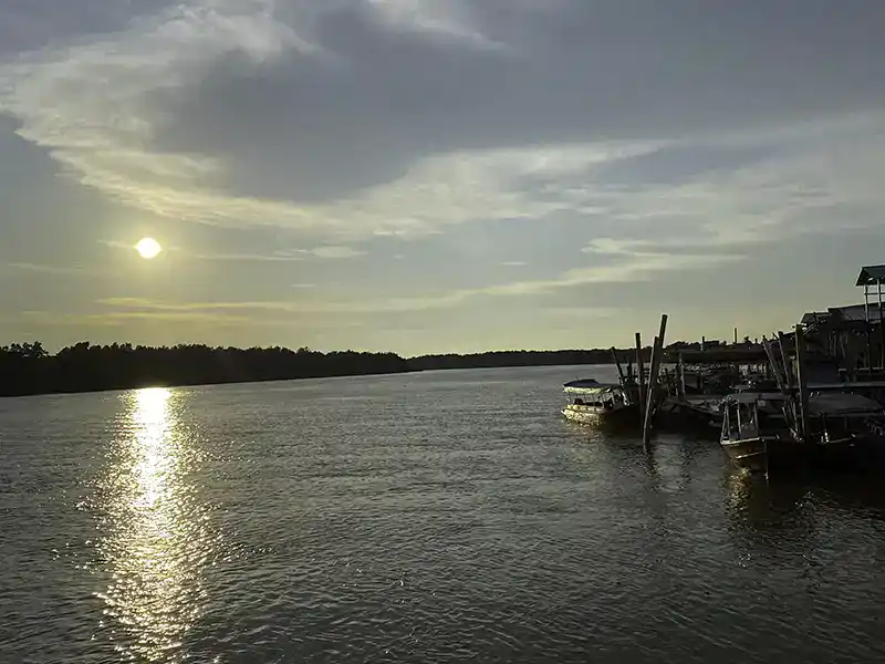 Sunset view along the Selangor River in Kuala Selangor