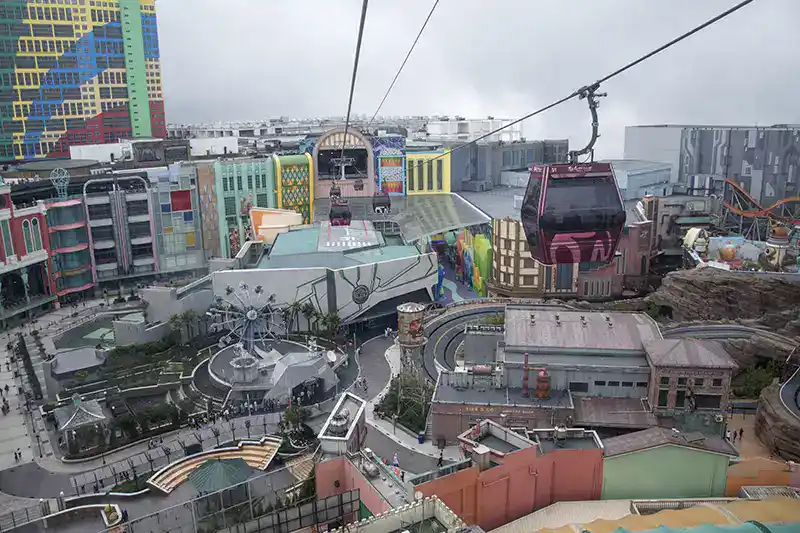 Resort area and cable cars at Genting Highlands in Pahang