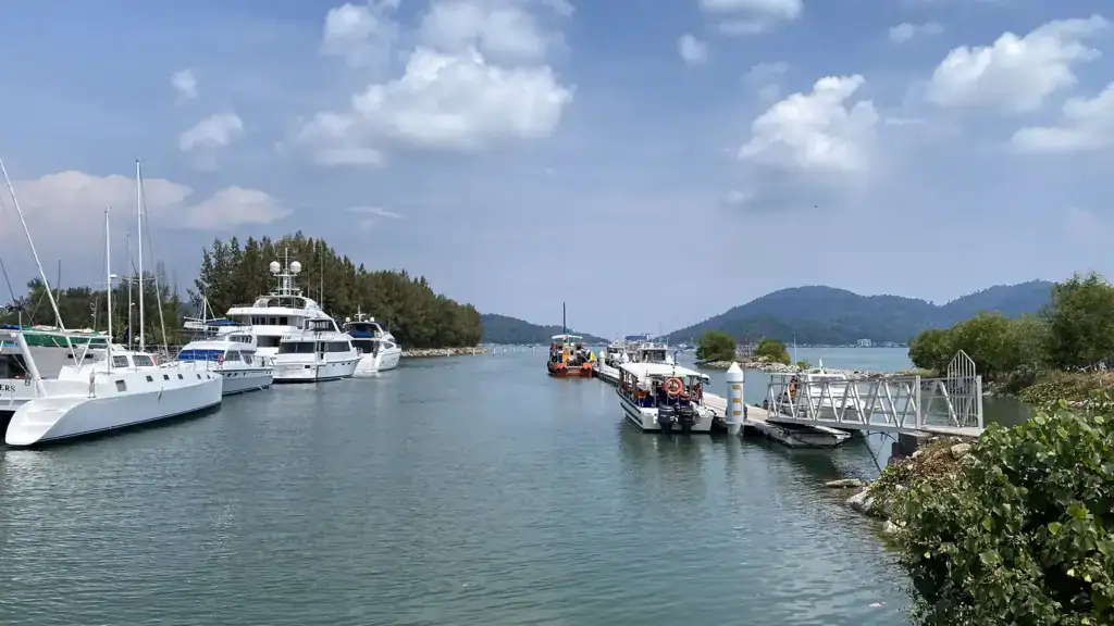 Pangkor Laut Resort jetty where resort transfer boats arrive from Marina Island